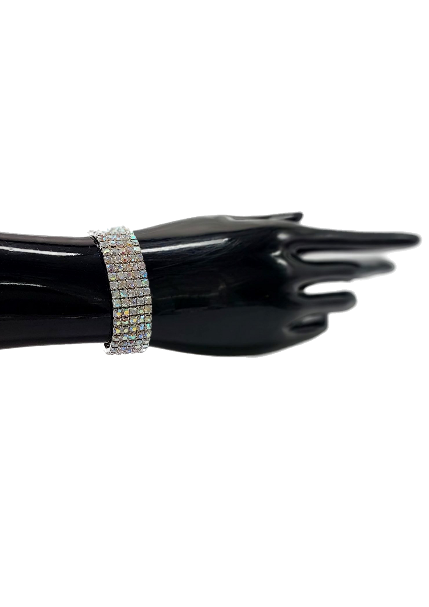 Bracelet 6 Row AB Crystal Silver setting