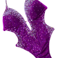 Magenta Pink Sequin Premium  Embellished Swimsuit