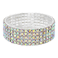 Bracelet 6 Row AB Crystal Silver setting
